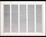24 " x 8スチールReturnエアフィルタグリルfor 1 "フィルタ – Removable Face /ドア – HVACダクトカバー – フラットStamped面 – ホワイト