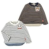 (アイボリー/95cm)ベビー服 男の子 Tシャツ 長袖 ZOOMIC ズーミック 重ね着風 フロント裾切替 ジャガード天竺 ボーダー柄 アップリケ スナップボタン 男児 ベビー
