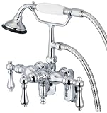 水Creationヴィンテージクラシック調整可能なセンター壁マウントTub Faucet with Down注ぎ口 F6-0018-01-PL 1