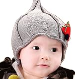 【SEBLES】 ベビー チューリップ ハット ニット 帽子 赤ちゃん 6カ月 ～ 3歳 全5色 サイズ 46cm ～ 52cm クロスセット (グレー)