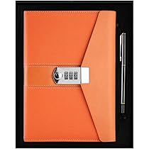 Amazon.co.jp: QQZSG 鍵つきノート おしゃれ 日記帳 オレンジ 鍵