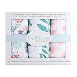 マイブランキー モスリン スワドル ブランケット おくるみ 出産祝い ギフト 3パック （カラー：Vines Girls） [並行輸入品]