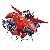 3d Vinyl Wall Decal Sticker DIY Big Hero Baymax&art Mural Vinyl Waterproof Wall Stickers Kids Room D