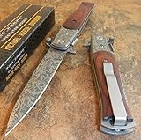 新しい。8 " Tac ForceイタリアミラノダマスカスばねAssistedオープンポケットナイフ