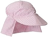 Flap Happy Baby Girls' UPF 50+ Original Flap Hat Pink Stripe Seersucker Medium [並行輸入品]
