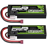 OVONIC 7.4V リポバッテリー 5200mAh 2S 50C ラジコン バッテリー 多種類のRCカー用 Deans T コネクター リチウムポリマー電池 CE, MSDS, UN38.3, RoHS, ISO9001, ISO14001認証 (2個セット)
