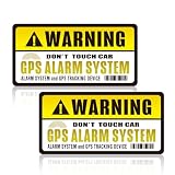 盗難 防犯 いたずら 事故 防止 セキュリティ ステッカー シール GPS WARNING 車 自転車 バイク 防水 耐水 (イエロー&ホワイト, 2枚)