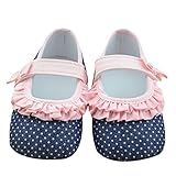 AmazingDeal ベビーシューズ 乳幼児 披露宴 滑り止め 蝶結び ズック ファーストシューズ 軽い 女の子 柔らかい 赤ちゃん 歩きやすい 花柄✿ インドア ストライプ (13cm)