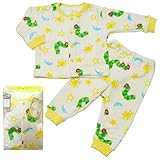 2017年 秋冬 はらぺこあおむし マシュマロフリース 前開き 長袖パジャマ THE WORLD OF ERIC CARLE アイボリー◇80cm