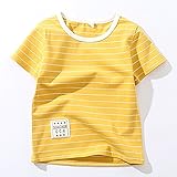 [XINXIKEJITシャツ ボーイズ ガールズ 吸汗速乾 スポーツウェア 横柄 半袖 キッズ ジュニア 子供服 男の子 女の子 トップス 快適 無地 シンプル カジュアル アウトドア イエロー 15