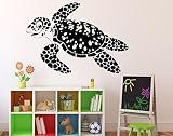 Sea Turtle壁ビニールデカールMarine海洋動物壁ステッカーホーム壁アート装飾アイデア壁内部リムーバブル子供部屋デザイン4 ( MRN )