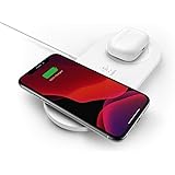 Belkin WIZ008AUWH Dual Wireless Charger (Dual Wireless Charging Pad 15W) Fast Charge 2 Devices at Once, Including iPhone, Air