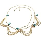 ファッション女性ティアラターコイズタッセルヘッドチェーンプリティレディースガールズヘアバンドスタイリッシュなヘッドバンドヘッダーヘアアクセサリーによってSamGreatWorld