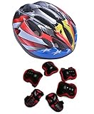 HORIZON 子供 用 ヘルメット＋キッズ プロテクター 軽量 サイクリング 自転車 用 (ブルー・星) (イーグル)