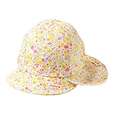 コネクトエム コットンバオバブキャップ ベビー UVカット イエロー[フラワー] SS(42cm～44cm) 72-1001 72-2001