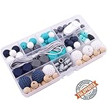 Mamimami Home 歯固め おしゃぶり DIYセット 長方形のプラスチックボックス 看護ネックレス 赤ちゃんのおもちゃ ママ授乳ジュエリー はがため チュアブルおしゃぶり 誕生日プレゼント [