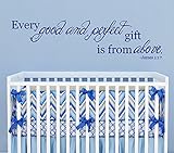 Good and Perfect Gift From Above James 1:17 Scripture Vinyl Wall Decal [Navy] Nursery Decor Baby New