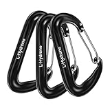 L-Hydrone ロックカラビナ 3個セット 12KN(1200kg) 登山釦 Dリングキーホルダー クライミング ロッキングカラビナ 超軽量 ハンモック キャンプ バックパックペンダント用 アウト