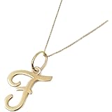 18金 イニシャルペンダント F デザイン 10金チェーン K18 K10