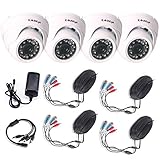 KAREye 4 Pack 720P HD TVI IP Dome Camera Weatherproof IP66 With Aptina Sensor 24 Led 3.6mm Wide Angl