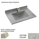 Swanstone cv1b2231ro-053タヒチグレーMetropolitan Swanstone Vanity Top装飾エッジオプションRoman Ogee for cv2231