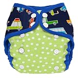 Planet Wise Diaper Cover, Lime Road, Size 1 by Planet Wise