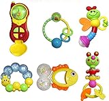 夢の空　 新生児プラスチック 鈴を振る玩具　0－1歳の赤ちゃんのためおもちゃ　知育玩具幼児教育 聴覚に刺激　乳幼児の手の鈴を鳴らす 6点セット