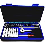 Simplyシルバー – 22 pc 1 / 4 " Dr。ソケットセット( SAE )サイズソケットラチェットレンチツールDeepソケットセット