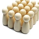 100pc girls Peg Dolls 1.35in Solid Hardwood Natural Unfinished Turnings-Ready for Paint or Stain Wal
