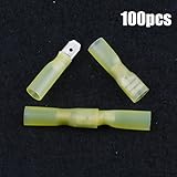 Hilitchiナイロン100個熱収縮完全絶縁メスオス端子スペード電気圧着ワイヤクイック配線コネクター HRSY1