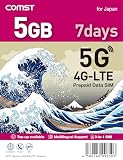 COMST プリペイドSIMカード ドコモ 5G /4G LTE チャージ可能 日本国内 データ通信専用 (5GB 7days)