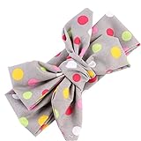 Faithtur 新生児 DIYかわいい女の赤ちゃんの点線ボウ鉢巻き (Gray A)