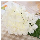 1 個人工アジサイ絹花結婚式パーティー ホーム花飾り (ホワイト)