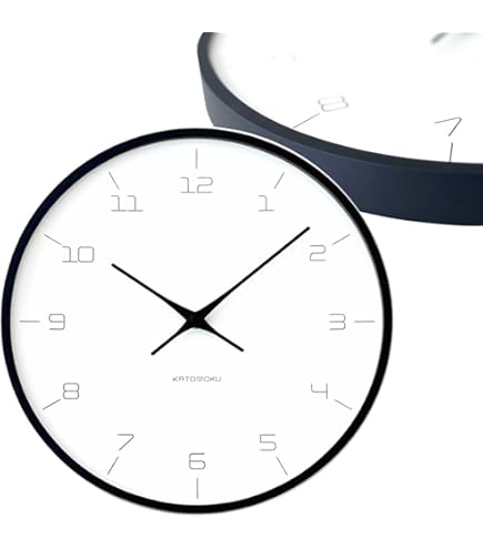 新品　KATOMOKU SKP電波時計　掛け時計 連続秒針 直径30.6cm Amazon.co.jp: KATOMOKU Muku Clock 7 ブラック km-60BKRCS 連続秒針