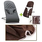 【今治タオルブランケットセットBR】babybjorn（ベビービョルン）バウンサー Bliss アンスラサイト（バウンサーカバーブラウンチェック）
