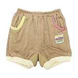 【SiShuNon/シシュノン】内股リブ切替3分丈パンツ べビー キッズ 男の子 内股リブ 3分丈パンツ 90 10 ベージュ