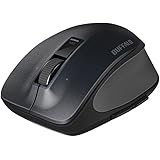 バッファロー BUFFALO USBレシーバー 無線(2.4GHz) BlueLED プレミアムフィットマウス 静音 5ボタン Mサイズ ブラック BSMBW505MBK
