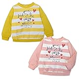 (ピンク/95cm)ベビー服 女の子 トレーナー 長袖 裏毛 ロゴプリント ボーダー柄 女児 ベビー