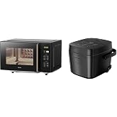 【セット買い】 [山善] 電子レンジ 18L 単機能 一人暮らし 二人暮らし ヘルツフリー フラットテーブル PRW-F180(B) + 炊飯器 3合 マイコン式 低温調理 AMRC-5M(B) ブラック