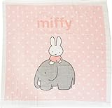 西川リビング ミッフィー 綿100％ 湯上げタオル 約80×80cm 日本製 (ピンク)
