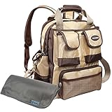 KF Baby Large Travel Backpack Diaper Bag, Khaki + Changing Pad Value Combo Set by KF baby