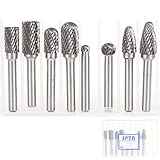 SPTA ダブルライン超硬バー タングステンバー 8本セット ダイヤモンドカット シャンク径 1/4"(6mm) 金物 切削 研磨 フィットドリルやグラインダーを死にます [並行輸入品]