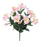エルアーツ 造花 ハイビスカスブッシュ 全長47cm・花径3~10cm ピンク E3383-02