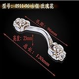 Dagly（TM）ホールC：C：96ミリメートルアンティークスリヴァーローズノブヨーロッパのヴィンテージキャビネット引き出しノブクローゼット家具は、プルハンドル