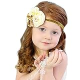 miugle Baby Girl 'sゴールドヘッドバンドwithリボン、14 " Girth