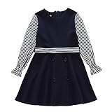 WIN キッズワンピース フォーマル女児 キッズ 服 子供 長袖 女の子 ガールズ ワンピース 韓国スタイル 結婚式 発表会 入園式 入学式 卒園式 卒業式 七五三 パーティー (140cm)
