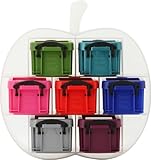 プラスチック 収納 ケース セットタイプ アップル 0.14Lx7 カラフル マルチカラー(ソリッド)R.U.BOX (幅22.5x奥行8cm) 20736