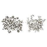 SODIAL(R) 50X 10mm シルバーメタルリベット　テクニカル　タックバッグ/シューズ/グローブ用