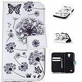 UNEXTATI Galaxy S4 ケース 高級 PUレザー 手帳型ケース 液晶保護 カバー カード収納 Samsung GalaxyS4 用 Case Cover (ホワイト #3)