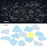 WallCandy Arts Wall Decal Sunny Day and Starry Night Glow in the Dark [並行輸入品]